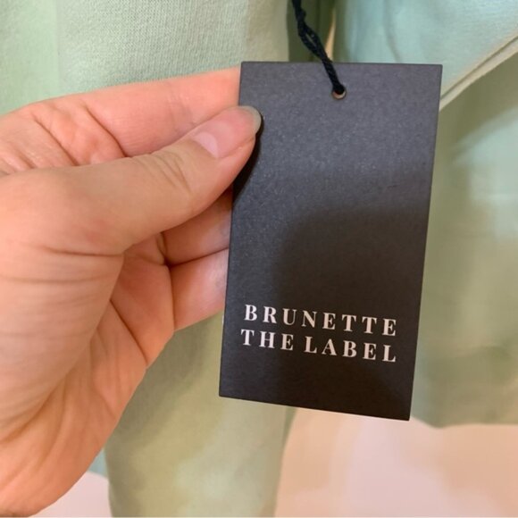 Brunette The Label "JET BLACK" Not Your Boyfriend's Crew Neck Sage L/XL NWT - Picture 3 of 8